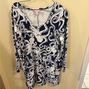 Lilly Pulitzer Navy and White Octopus Dress